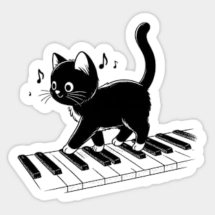 Purrfect Meowlody: Piano Paws Sticker